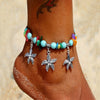 KISSWIFE Bohemian Starfish Stone Anklets Set For Women Vintage Handmade Wave Anklet Bracelet on Leg Beach Ocean Jewelry 2018 New