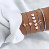 Crazy Feng 2018 Bohemian Marble Stone Beads Bracelet Set For Women Natural Stone Tassel Pendant Bangles Bracelet Femme Jewelry