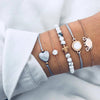 Crazy Feng 2018 Bohemian Marble Stone Beads Bracelet Set For Women Natural Stone Tassel Pendant Bangles Bracelet Femme Jewelry